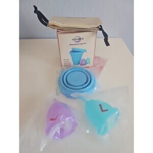 Menstrual Cup Set Large BPA Free Silicone 2 Pack Feminine